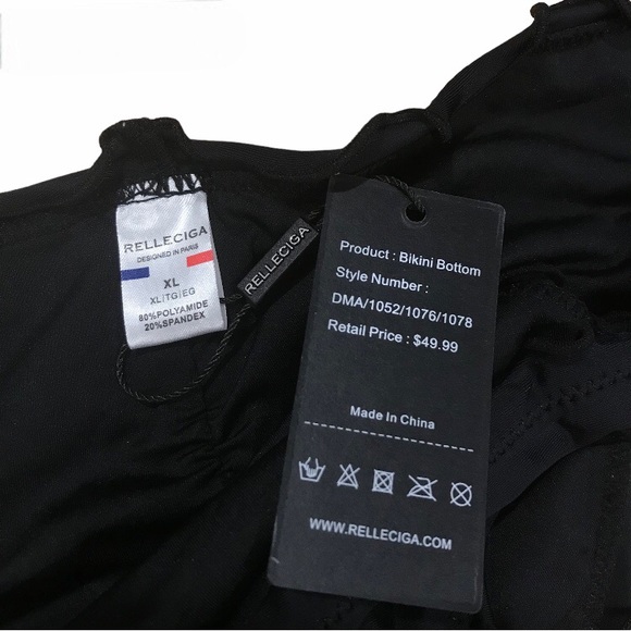 Relleciga XL Black Ruffle Brazilian Bikini - Picture 5 of 6